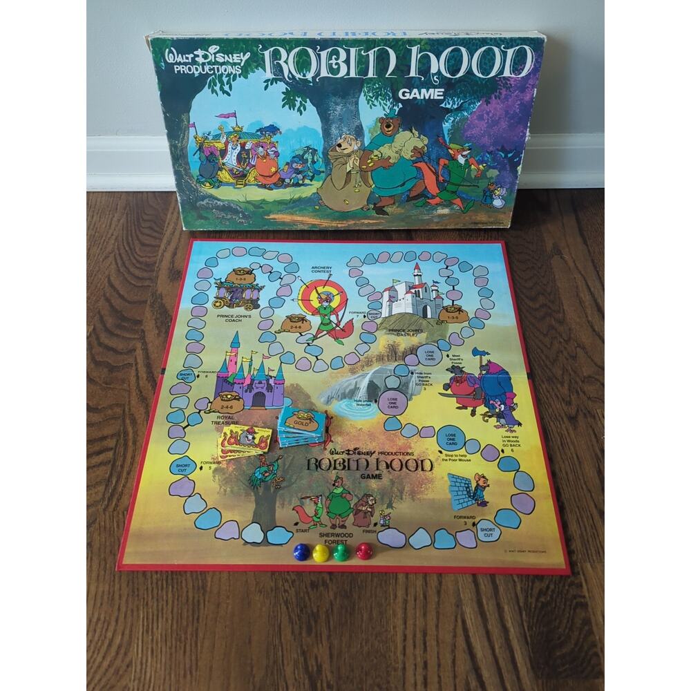 Vintage 1973 Walt Disney Robin Hood Board Game Parker Brothers